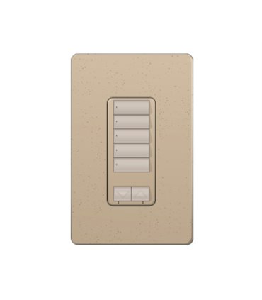 Control de pared hibrido 5 botones con R/L y atenuador de 450W Lutron RadioRA2 Colores Satín