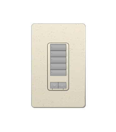 Control de pared hibrido 5 botones con R/L y atenuador de 450W Lutron RadioRA2 Colores Satín