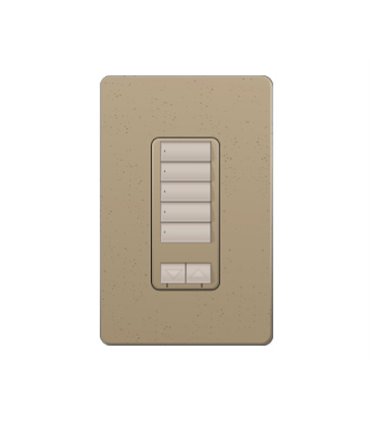 Control de pared hibrido 5 botones con R/L y atenuador de 450W Lutron RadioRA2 Colores Satín