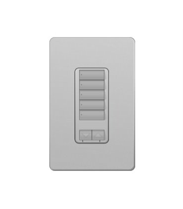 Control de pared hibrido 5 botones con R/L y atenuador de 450W Lutron RadioRA2 Colores Satín