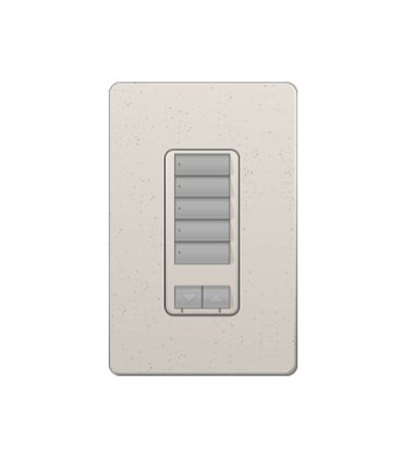 Control de pared hibrido 5 botones con R/L y atenuador de 450W Lutron RadioRA2 Colores Satín