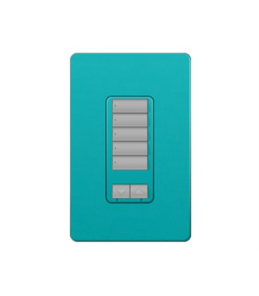 Control de pared hibrido 5 botones con R/L y atenuador de 450W Lutron RadioRA2 Colores Satín