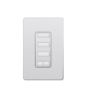 Control de Pared 3 Botones Espaciados con R/L Lutron RadioRA2 Colores Satín