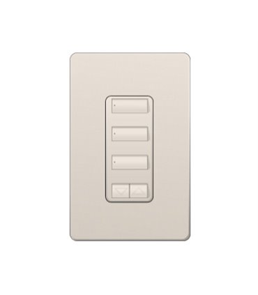 Control de Pared 3 Botones Espaciados con R/L Lutron RadioRA2 Colores Satín