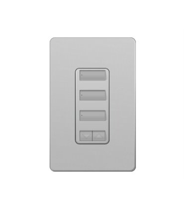 Control de Pared 3 Botones Espaciados con R/L Lutron RadioRA2 Colores Satín