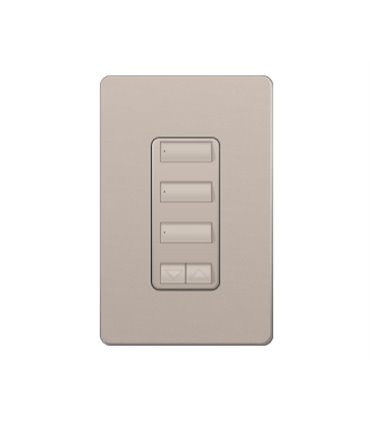 Control de Pared 3 Botones Espaciados con R/L Lutron RadioRA2 Colores Satín