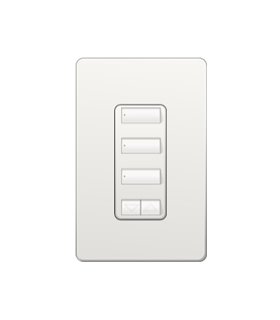 Control de Pared 3 Botones Espaciados con R/L Lutron RadioRA2 Colores Brillantes