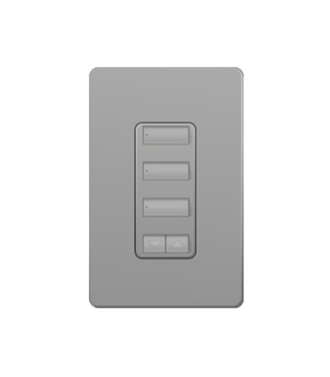 Control de Pared 3 Botones Espaciados con R/L Lutron RadioRA2 Colores Brillantes