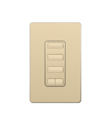 Control de Pared 3 Botones Espaciados con R/L Lutron RadioRA2 Colores Brillantes