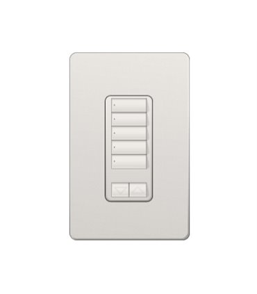 Control de Pared 5 Botones con R/L Lutron RadioRA2 Colores Satín