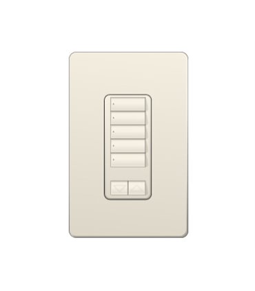 Control de Pared 5 Botones con R/L Lutron RadioRA2 Colores Brillantes