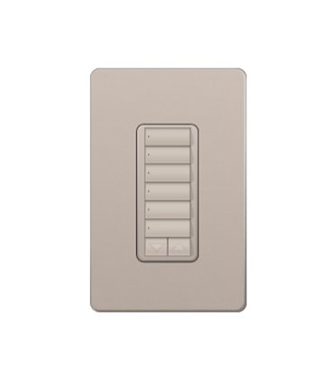 Control de Pared 6 Botones con R/L Lutron RadioRA2 Colores Satín